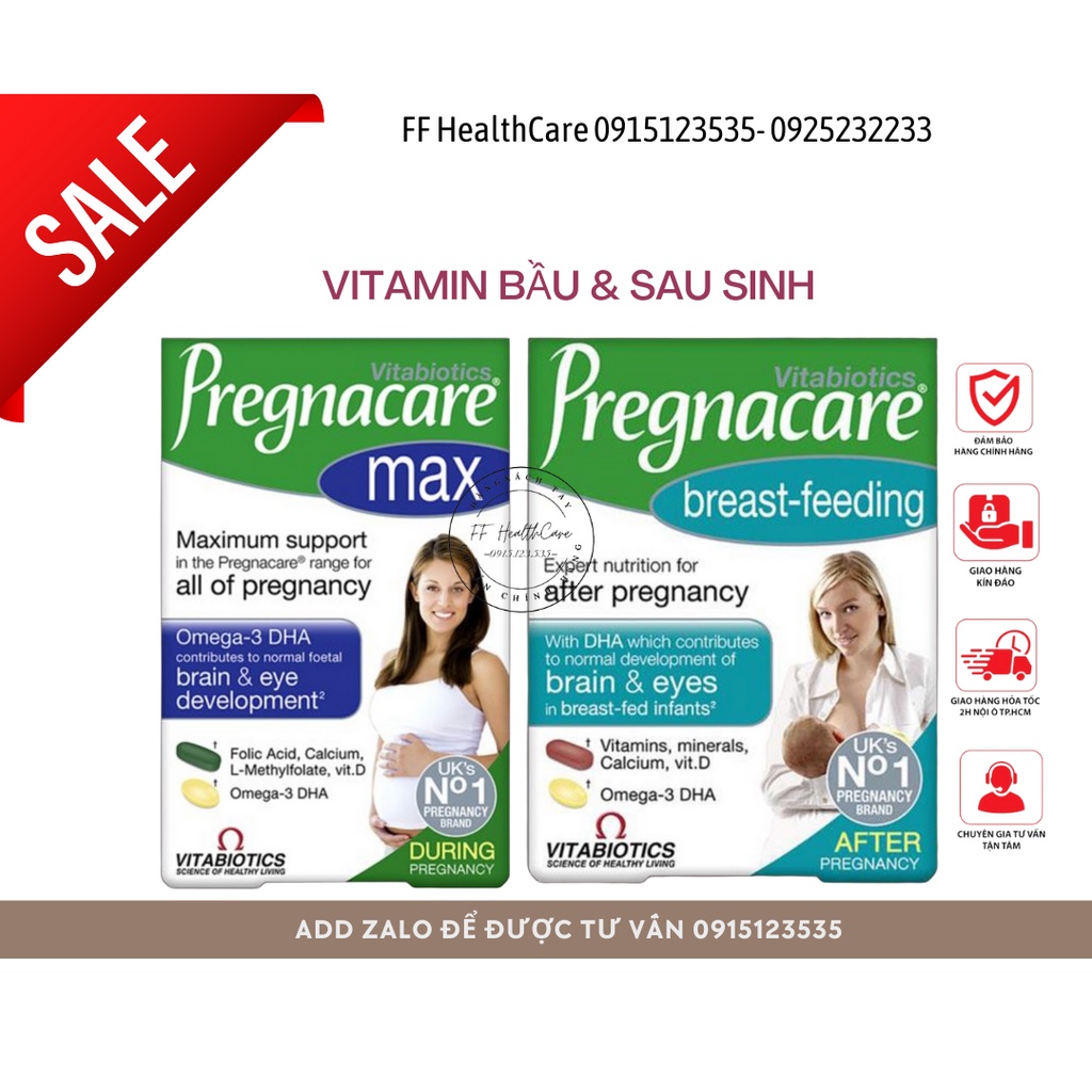 Vitamin Bầu Pregnacare Max Anh - Hộp 84 viên, vitamin tổng hợp bầu và sau sinh
