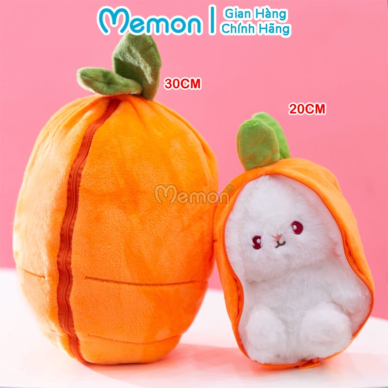 Gấu Bông Thỏ Trái Cây 2 Trong 1 Cosplay Tai Dài Đáng Yêu Cao Cấp Memon