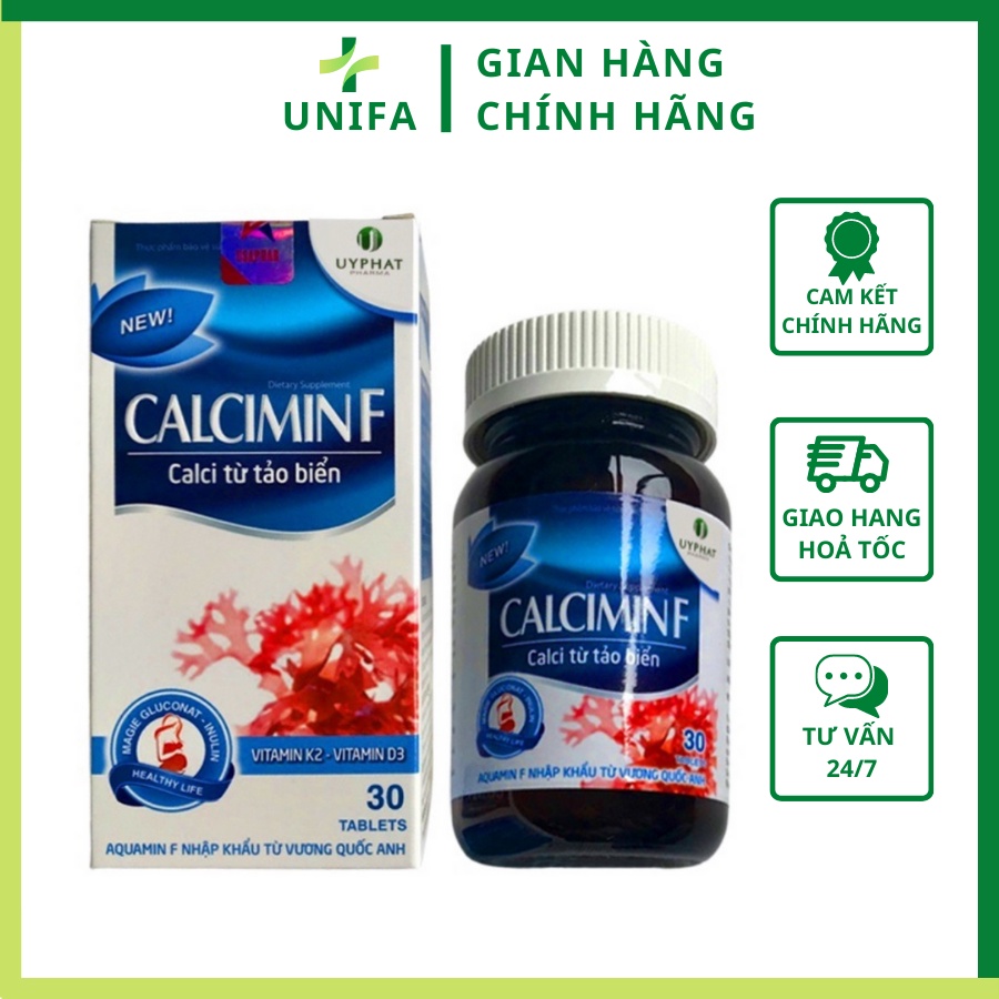 Canxi hữu cơ D3 K2, Canxi chiết xuất tảo biển đỏ cho người tập gym, bà bầu, người già và tăng chiều cao trẻ nhỏ-30 viên