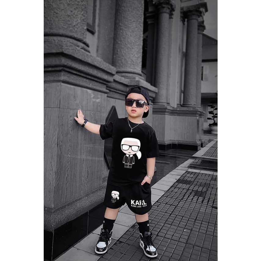 Set Bộ COTTON cho bé bộ thun cho bé hình KARL chất COTTON 100% Hekids