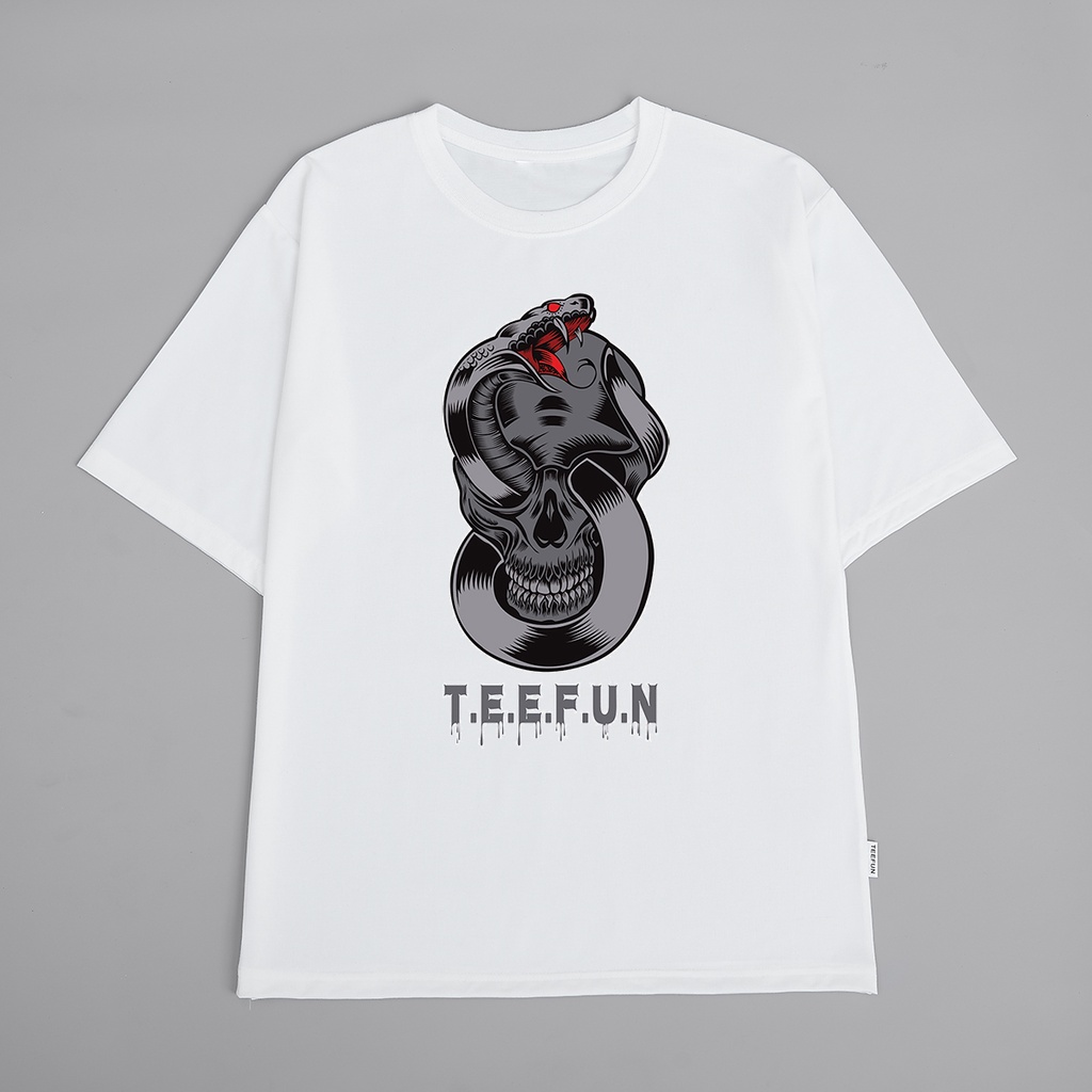Áo Thun Unisex Snake Head TEEFUN (Có size trẻ em, Tay ngắn và Tay lỡ) Cotton 047