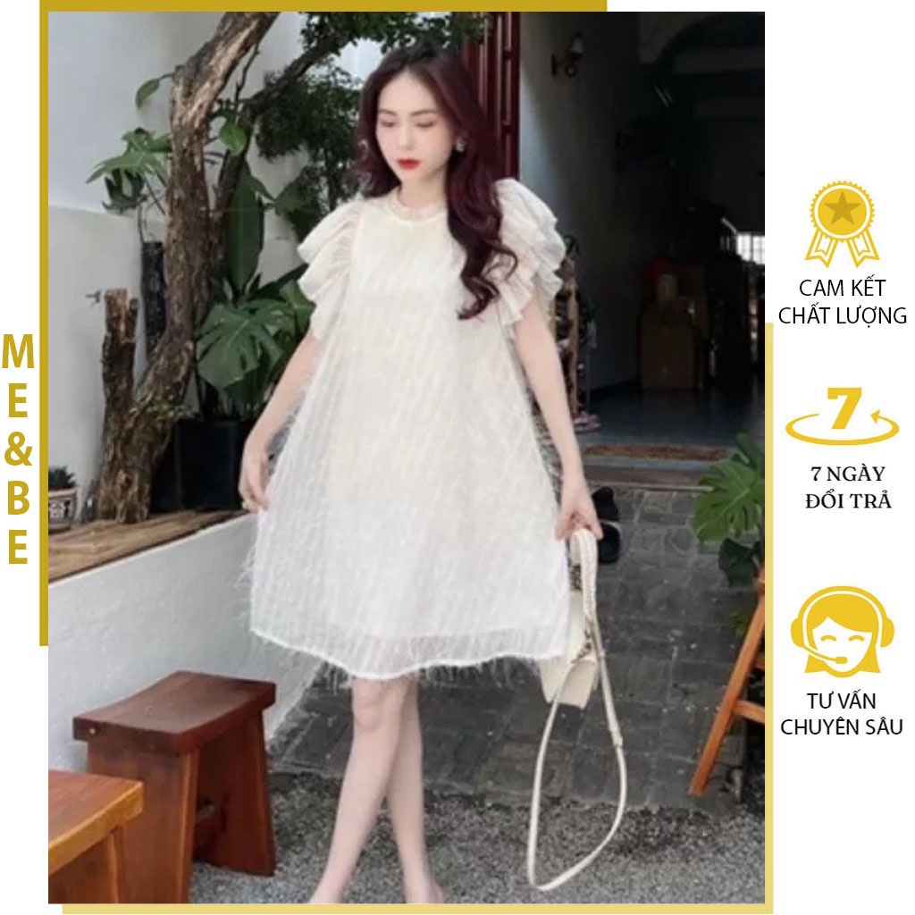 VÁY BẦU ĐẸP MÙA HÈ DÁNG SUÔNG SANG CHẢNH - ĐẦM BẦU BABYDOLL DỰ TIỆC CHẤT REN LÔNG MỀM MẠI FREESIZE