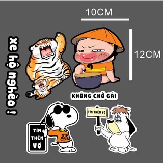 Tem decal logo dán xe máy ngộ nghĩnh. dán mọi màu xe