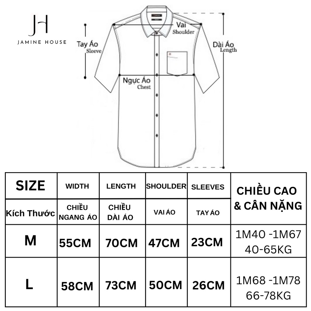 Áo Sơ Mi Tay Ngắn JAMINE HOUSE kiểu Trơn Màu Đẹp Unisex Form Rộng