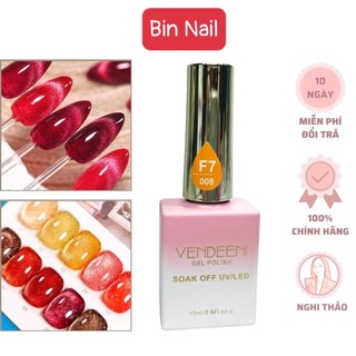 Sơn mắt mèo kim cương màu đỏ Vendeeni 15ml