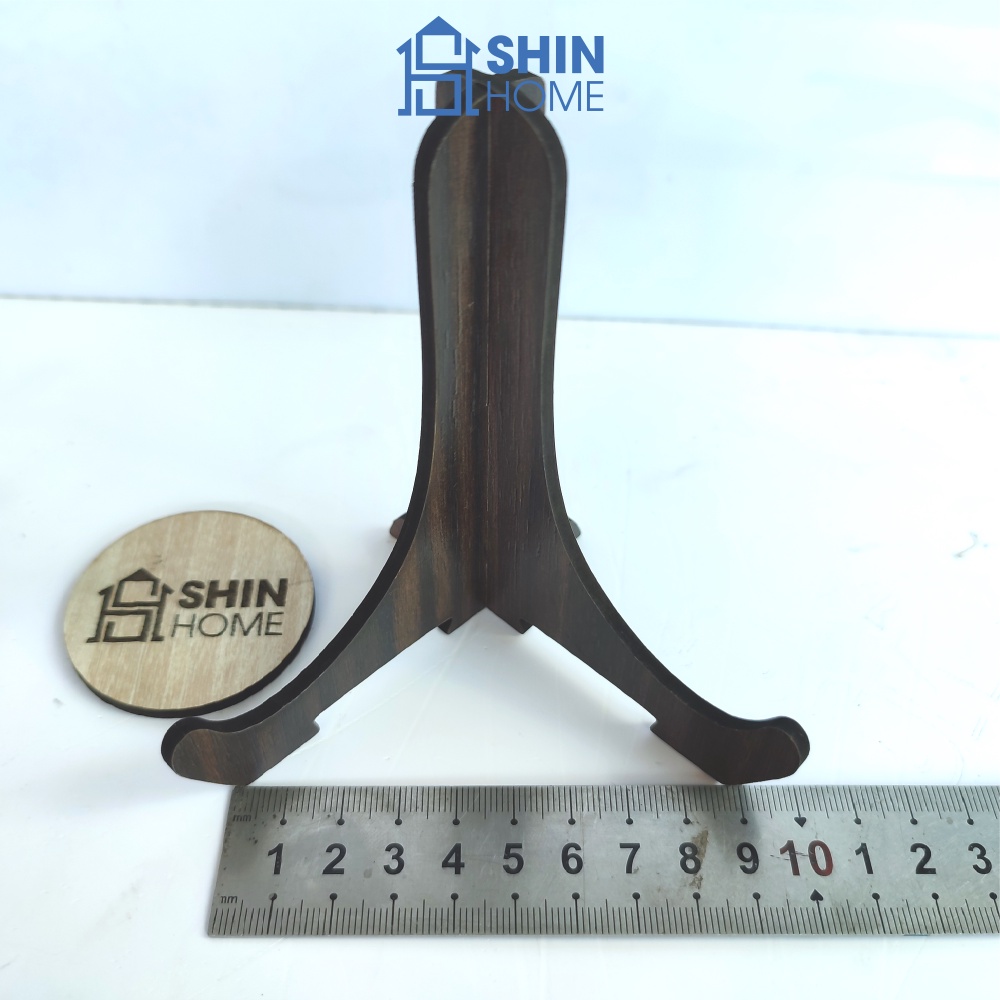 Chân giá đỡ đĩa, kệ để tranh ảnh bằng gỗ lắp ráp tiện dụng