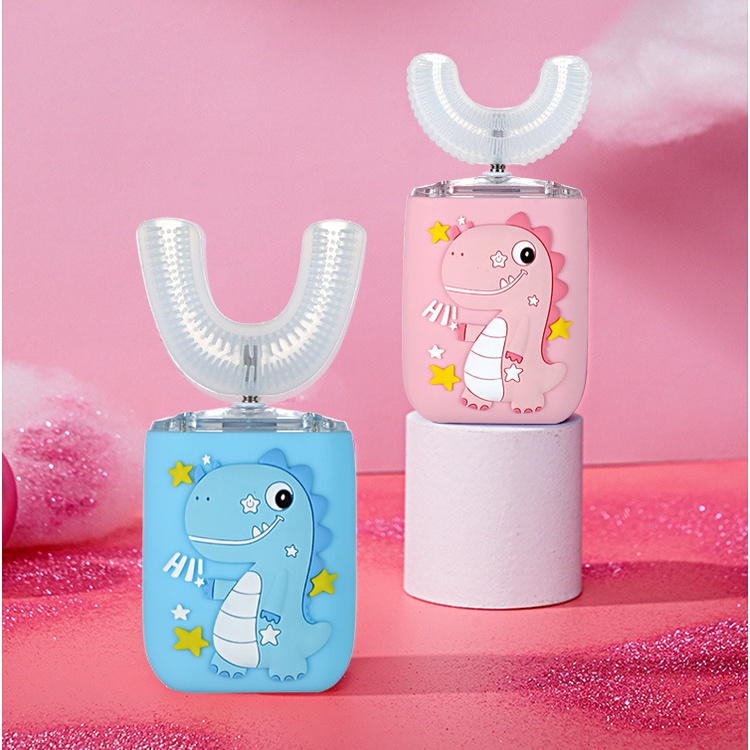 Bàn Chải Đánh Răng Điện Siêu Mềm Hình Chữ U Sạc USB Cho Bé