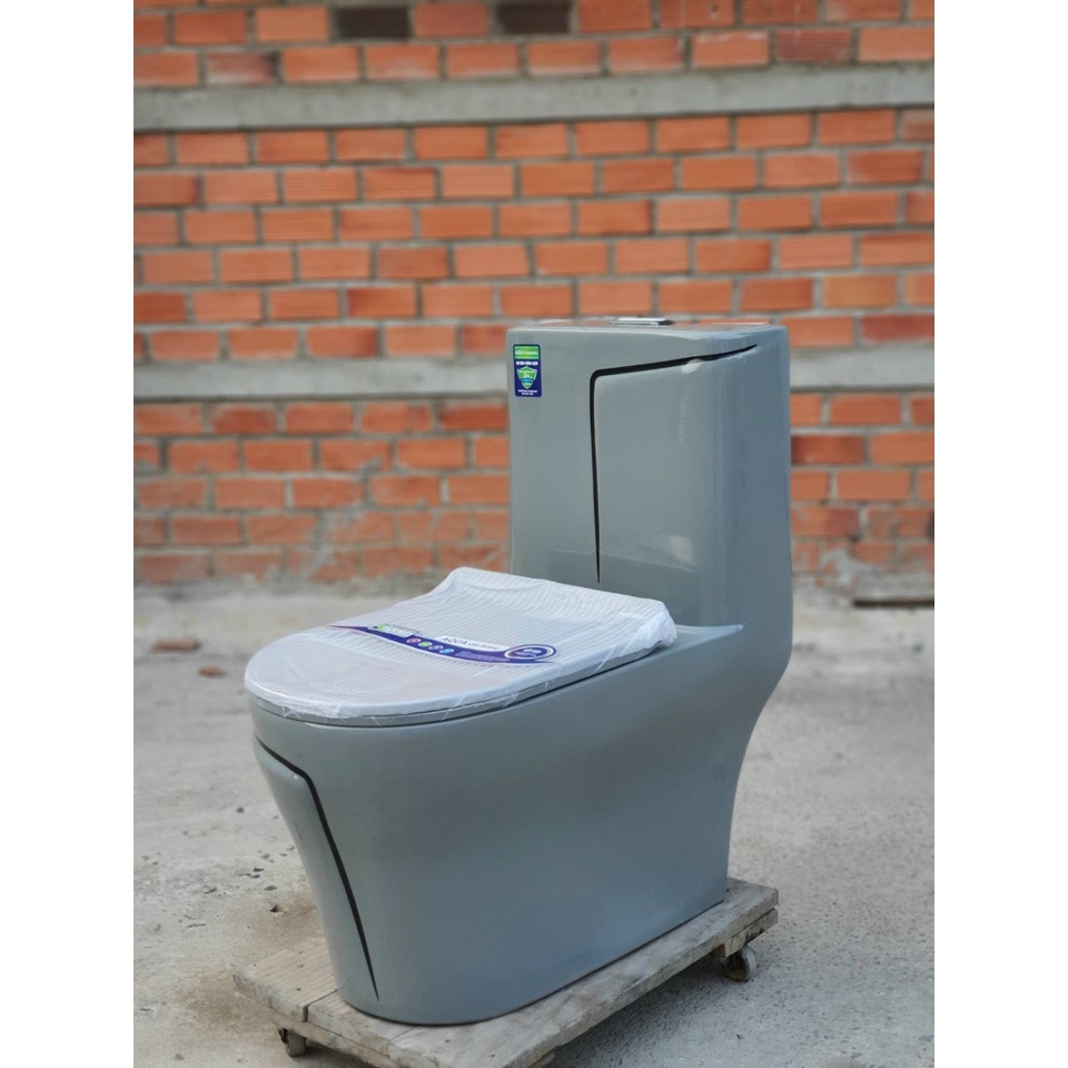 BỒN CẦU XÁM LIỀN KHỐI SỌC ĐEN , BỒN CẦU MÀU XÁM, BỒN CẦU MÀU XÁM VIỀN ĐEN