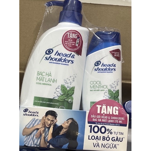 DẦU GỘI GÀU HEAD & SHOULDERS BẠC HÀ 625ML TẶNG CHAI NHỎ,ĐẦU HẾT GÀU NGỨA