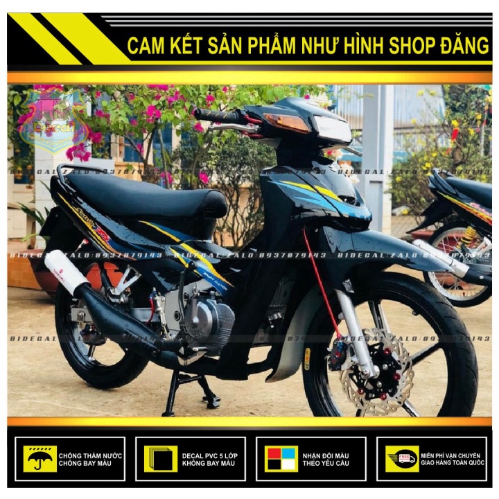 TEM RỜI SATRIA R PHỐI XANH ĐEN VÀNG
