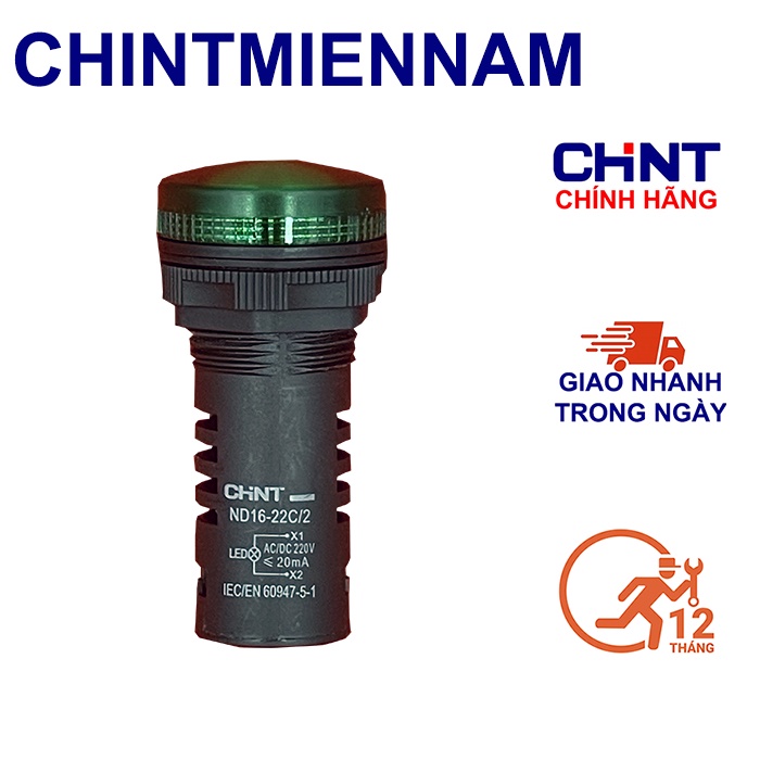 Đèn Báo Pha LED CHINT 220VAC Phi 22mm Đèn Báo Đỏ Xanh Vàng Chính Hãng