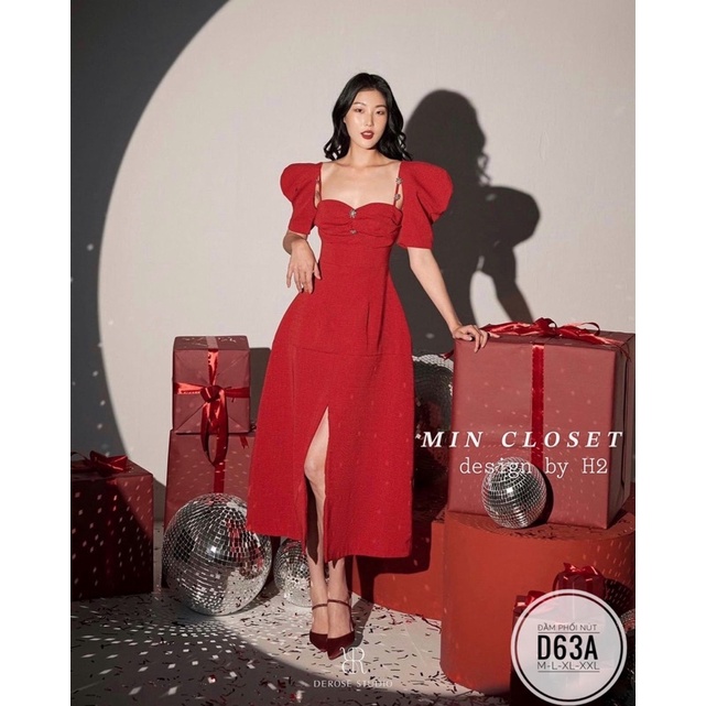 BIGSIZE Đầm phối nút cườm D63A