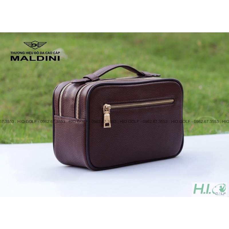 Túi cầm tay golf Maldini - Túi golf cầm tay da bò thật 100% khoá số