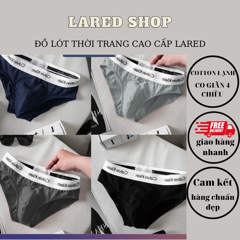 Quần sịp nam tam giác cao cấp Lared, quần lót nam chéo chất cotton thun lạnh co dãn 4 chiều thoáng mát thấm hút mồ hôi