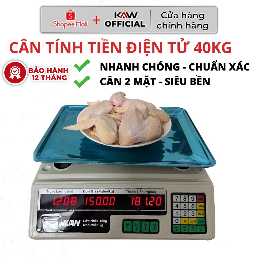 Cân Điện Tử Bán Hàng Chính Hãng KAW - Hiển Thị 2 Mặt, Chính Xác, Chống Nước