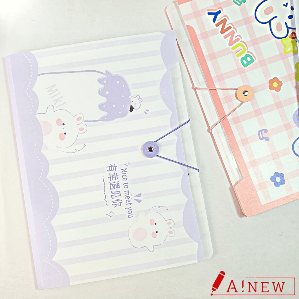 Bìa đựng tài liệu 8 ngăn có dây cài ,tặng sticker dán trang trí / Bìa đựng tài liệu A4 / Bìa tài liệu / Bìa sơ mi 8 ngăn
