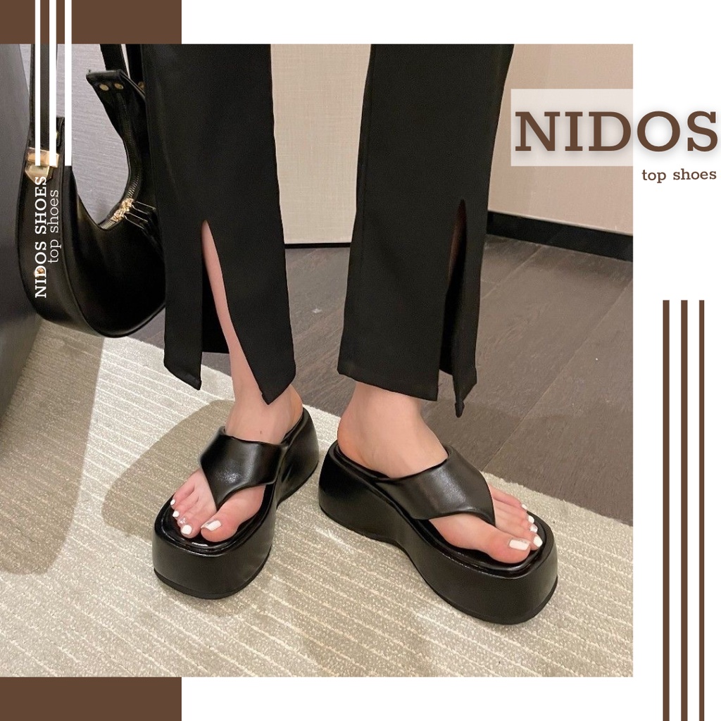 Dép Kẹp Xuồng NIDOS Quai Tam Giác - Dép Kẹp Nữ Đế Cao Quai Ngang Phong Cách Siêu Êm