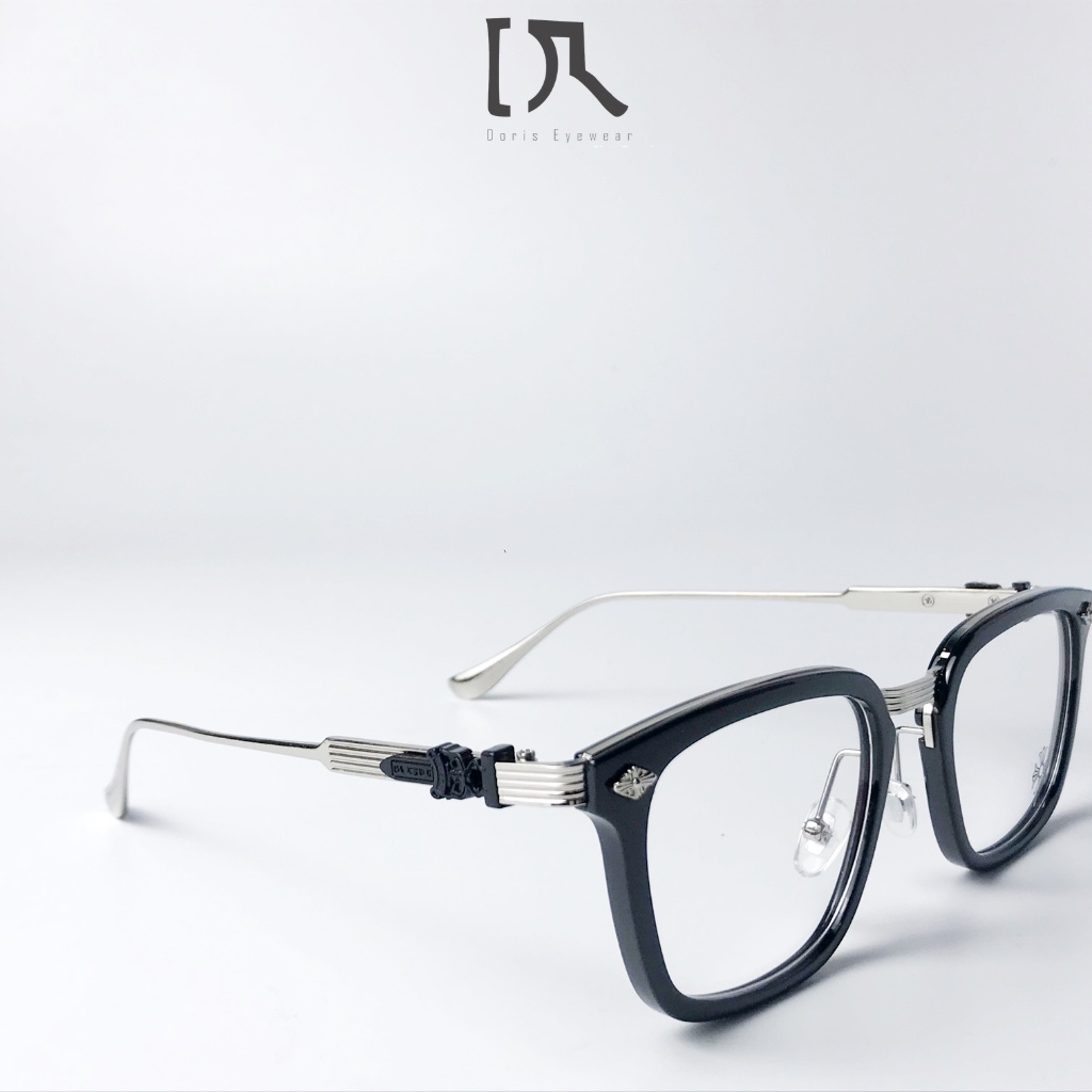 Kính Vuông Chrome Hearts 9103, Kính mát nam nữ gọng vuông to nhựa phối kim loại cao cấp sang trọng DORISEYEWEAR