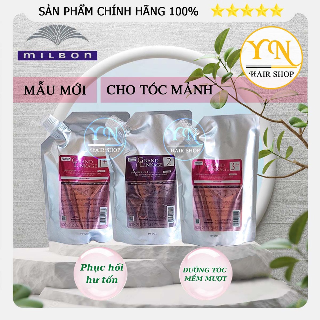 (Chính Hãng) BỘ PHỤC HỒI TÓC HƯ TỔN 3 BƯỚC 123+ MILBON GRANDKAGE CHO TÓC MẢNH YẾU