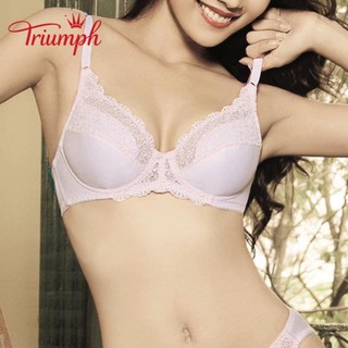 Áo lót ren Triumph F468 có gọng, mỏng, không đệm mút màu hồng nhạt và màu trắng