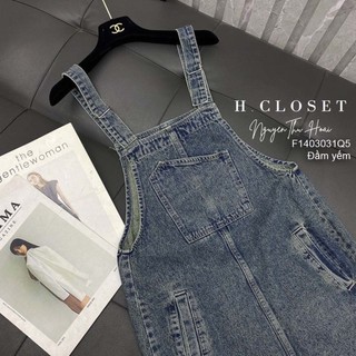 Đầm yếm jean 2 túi trước