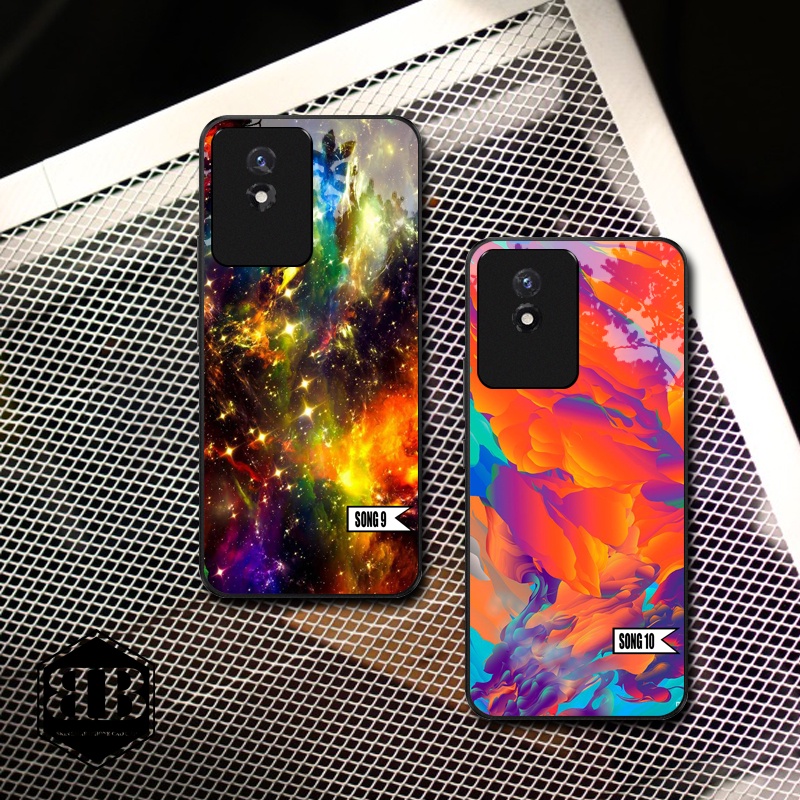 Ốp lưng kính cường lực Vivo Y02 hình sóng sắc màu