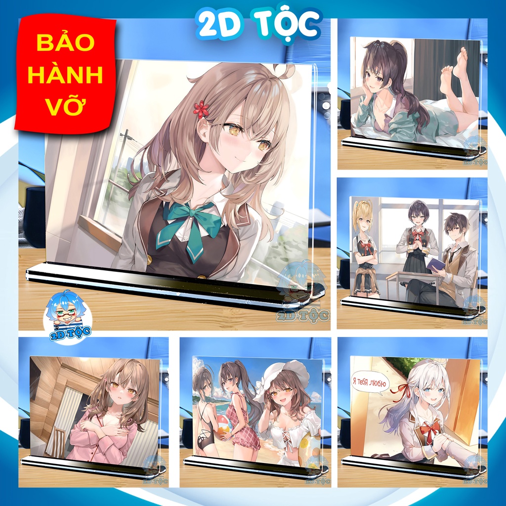 Khung ảnh Mica trong suốt Kích thước A4,A5 In hình Anime Manga Light Novel Arya Bàn Bên (3) đế lùa m