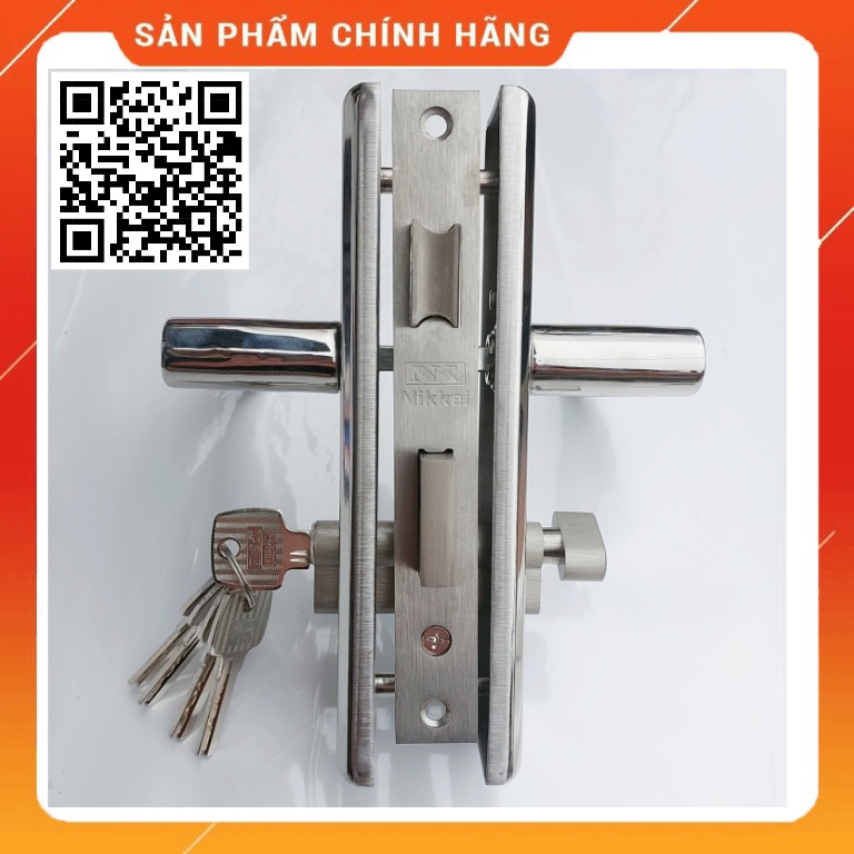 Khóa tay gạt inox SUS 304 cửa phòng, cửa vệ sinh hiệu Nikkei