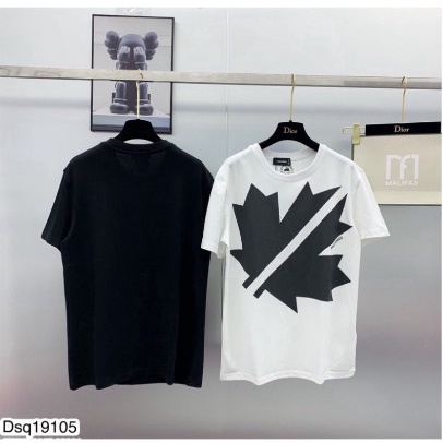 Áo phông nam nữ P.remium Cotton in hình logo lá chữ D.S.Q.2 vải dày dặn cực chất