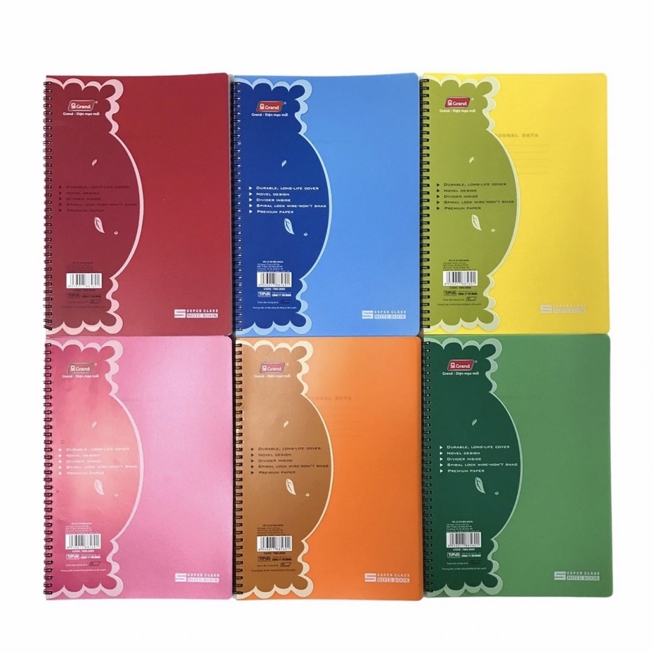 Sổ Lò Xo A4 Bìa Nhựa Grand TMG-8560 21x30cm (140 Trang)