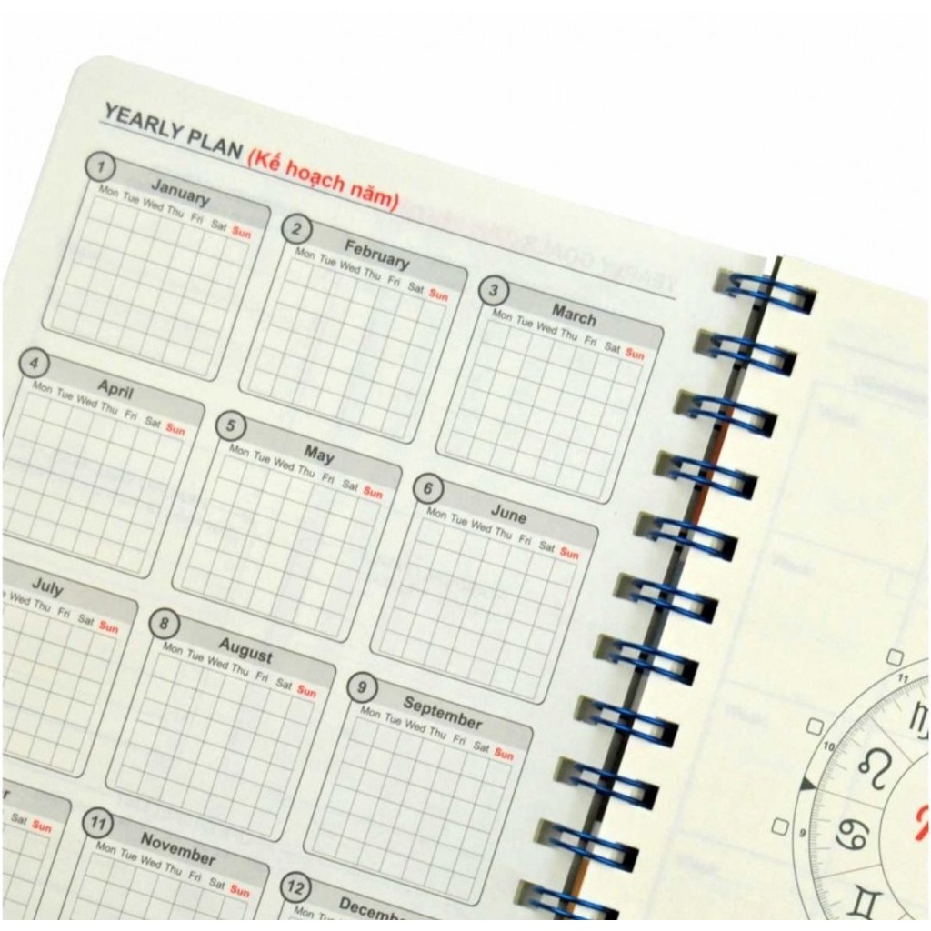 Sổ kế hoạch KLong lò xo kép Planner A5 200 trang 72,4/M2; MS: 945