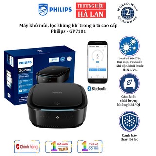 Máy Lọc Không Khí, Khử Mùi Ô Tô Philips GP7101 Cao Cấp, Điều khiển App Điện Thoại,Cảm Biến 6 Màu AQI