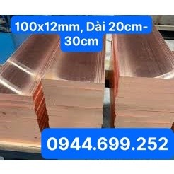 Tấm đồng đỏ, bản 100x12mm, dài 20cm- 30cm
