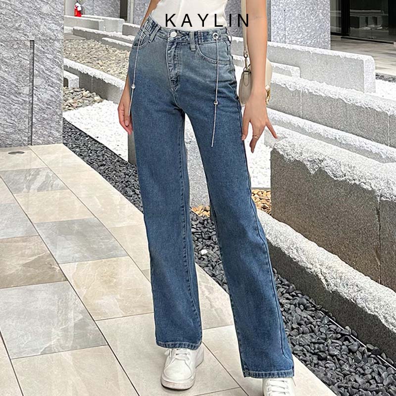Quần jean dáng suông loan màu kiểu phối belt thời trang KAYLIN - N1957