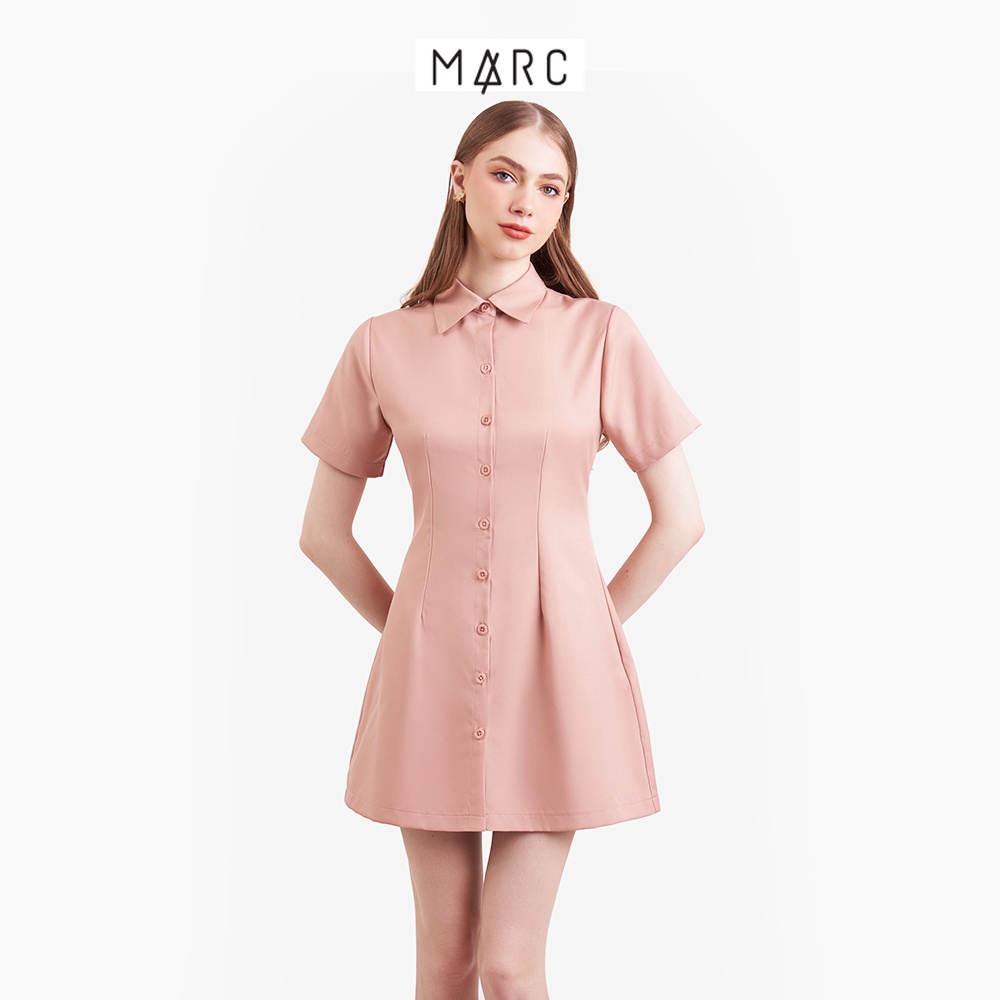 Đầm sơ mi nữ MARC FASHION tay ngắn form A CBNH021423