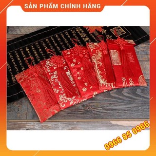 Bao lì xì vải gấm thêu dệt thủ công đựng tiền và điện thoại