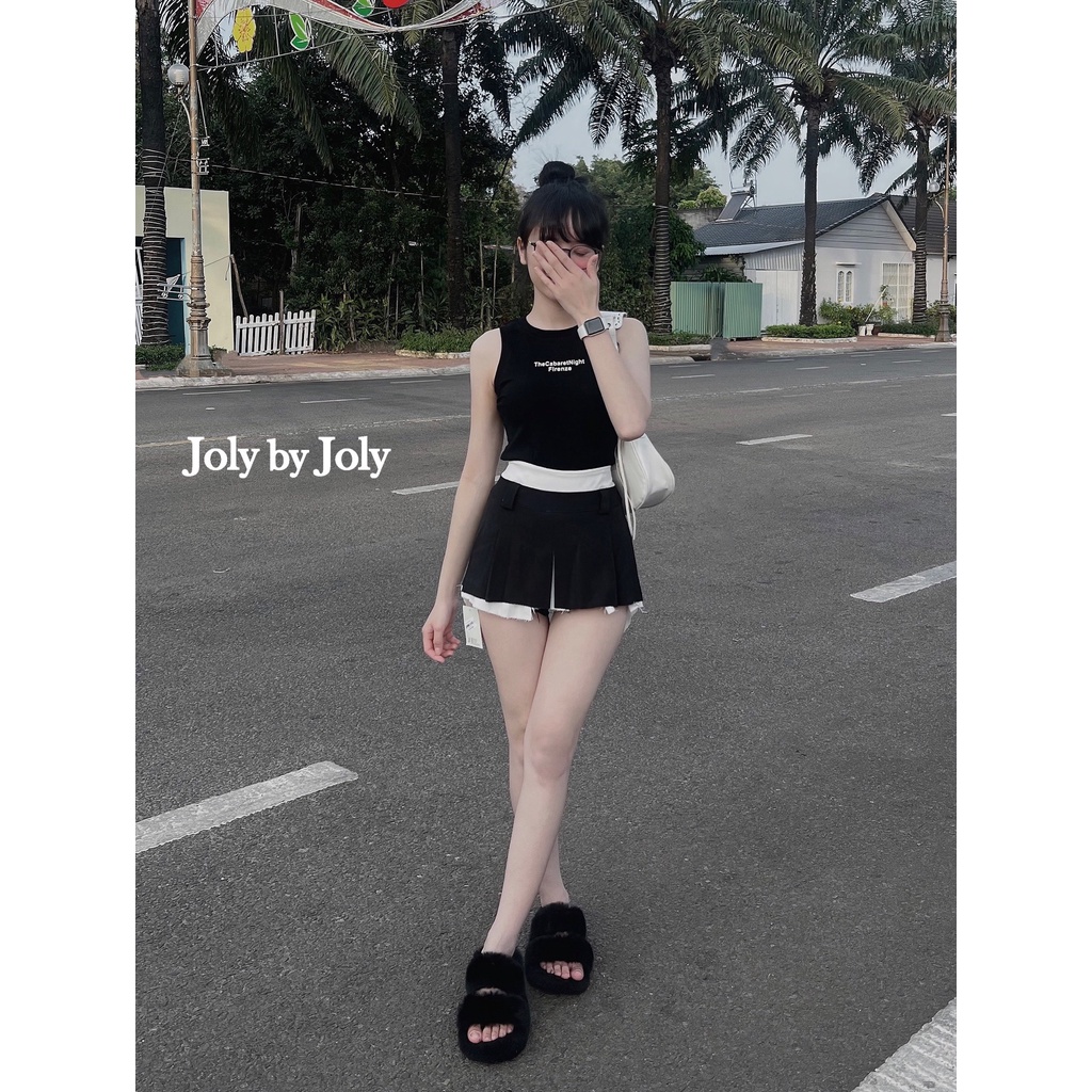 Set Áo CROP FIRENZE JOLYBYJOLY Và Váy Ngắn Trẻ Trung Năng Động Cho Mùa Hè
