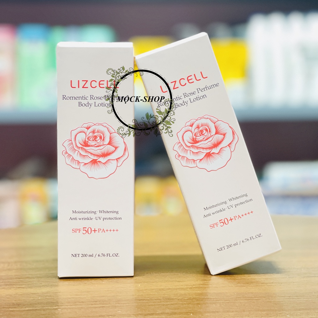 Kem, sữa dưỡng thể chống nắng LIZCELL Hàn Quốc Romentic Rose Perfume Body Lotion Dưỡng Ẩm & Chống Lão Hóa 200ml