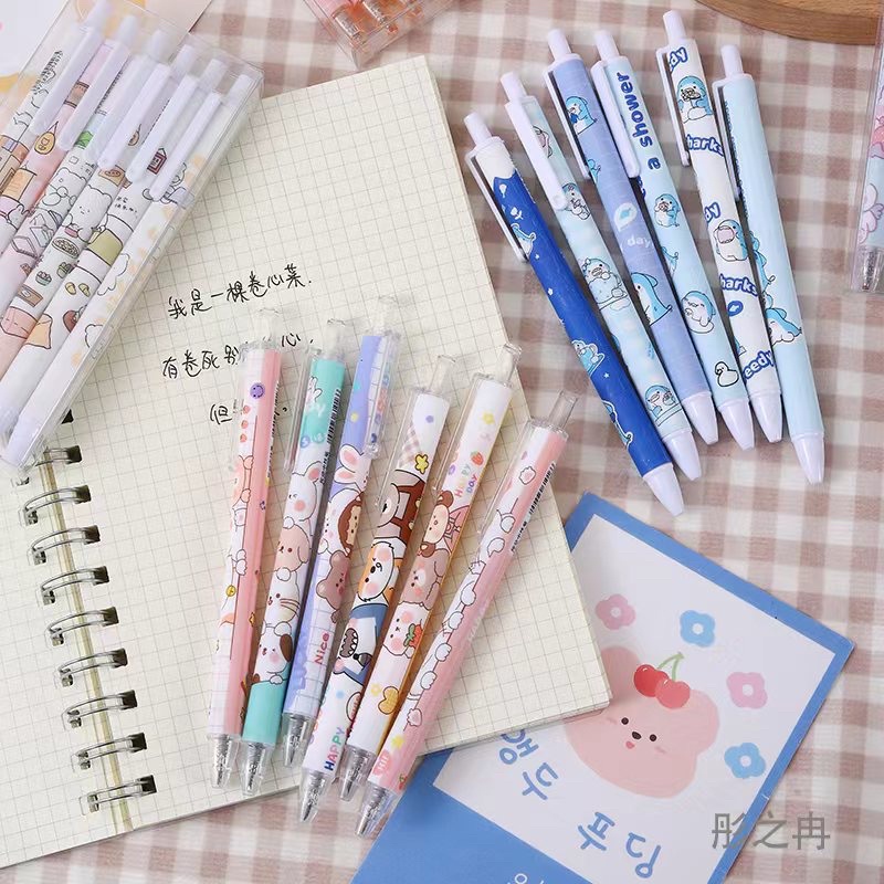 Set 6 bút gel ngòi 0,5mm họa tiết kiểu dáng dễ thương- Tiệm Ốc Sột-BU006