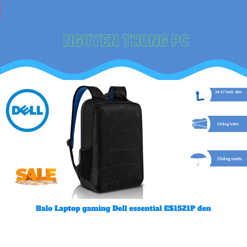 Balo laptop gaming essential ES1521P 14 đến 17 inch cao cấp chính hãng  đen