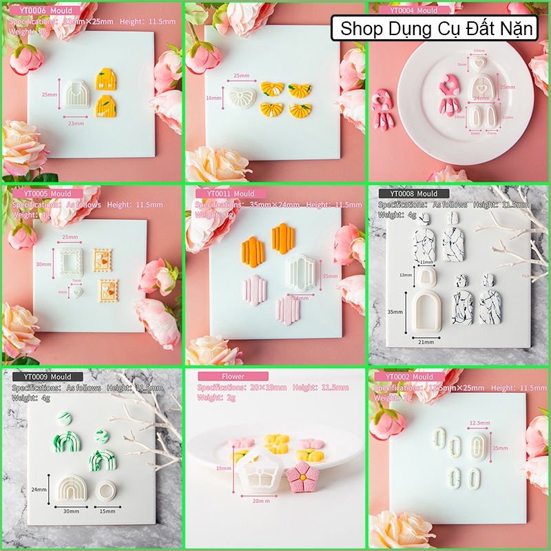 Khuôn cắt đất sét làm trang sức bông tai