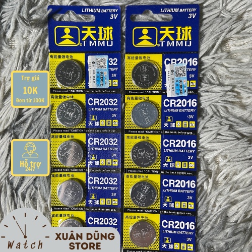 Pin TMMQ CR2032/CR2016 thay pin đồng hồ đeo tay, chìa khoá từ, máy tính casio, ...