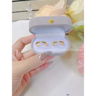 Nhẫn titan hạt đá hở đơn giản
