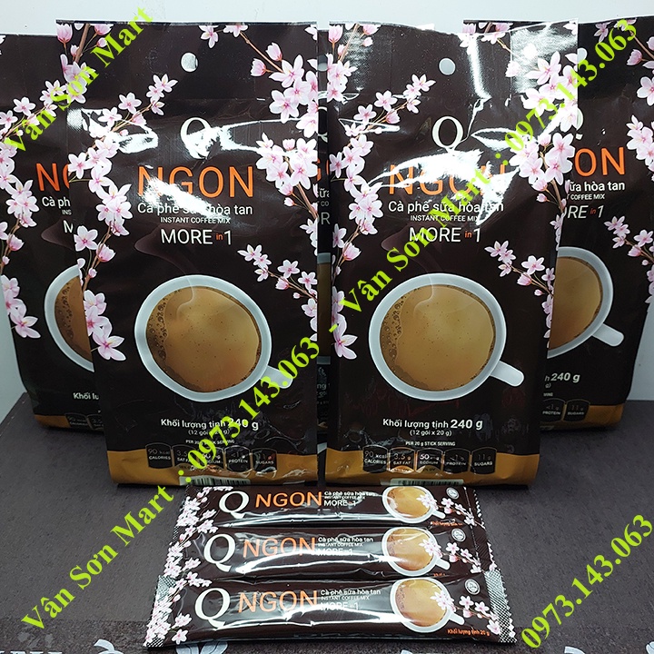 05 bịch cà phê sữa Ngon Trần Quang 240g (12 gói dài nhỏ * 20g) Mẫu xuân