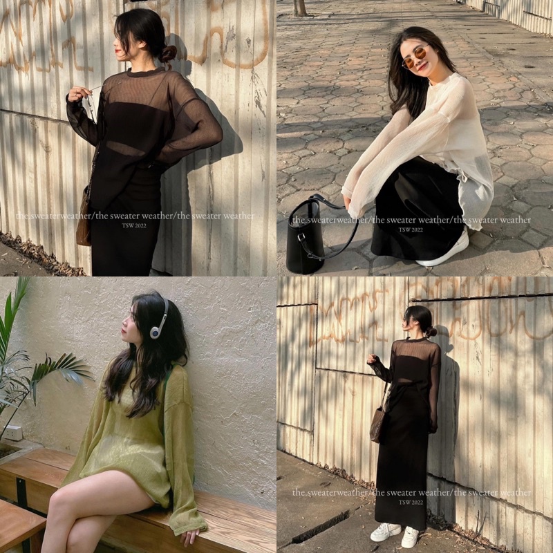 SET HAI MÓN ÁO PHÔNG TƠ GIẤY DÀI TAY KÈM ÁO QUÂY SHMAPG