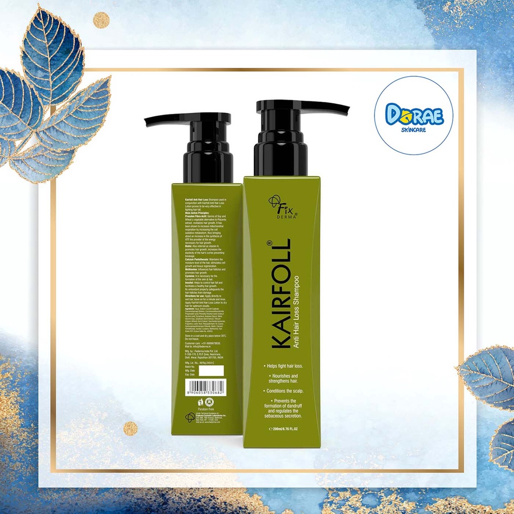 Dầu Gội Sạch Gàu Và Ngừa Rụng Tóc Giúp Tóc Mềm Bóng Mượt Fixderma Kairfoll Shampoo_200ml