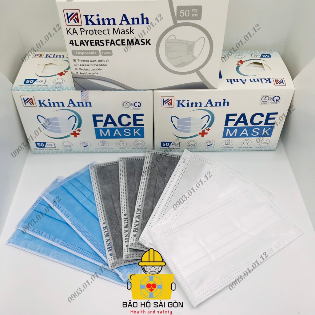 Khẩu trang y tế Kim Anh 4 lớp kháng khuẩn