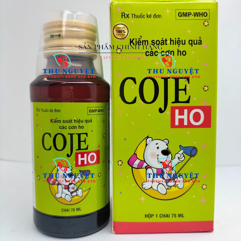 COJE HO 75ml - Giảm các triệu chứng Ho do cảm lạnh, cảm cúm, ho khan, ho do dị ứng, sổ mũi, nghẹt mũi, chảy nước mũi