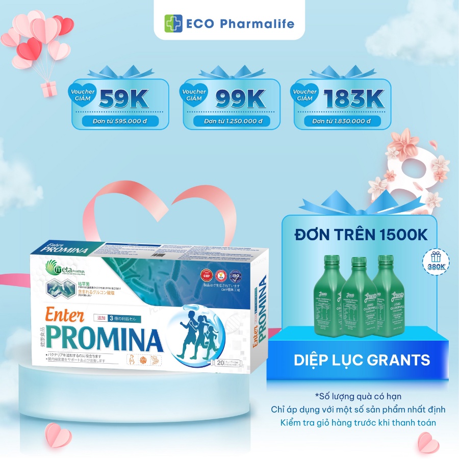 Men vi sinh ENTER PROMINA (20 ống x 10ml) - Hỗ trợ bổ sung lợi khuẩn, cải thiện hệ vi sinh đường ruột