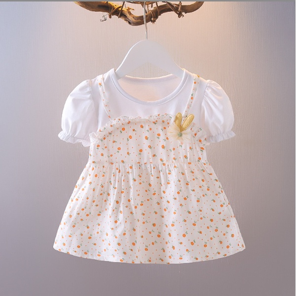 Đầm Công Chúa Vải Voan In Hoa Thời Trang Mùa Hè 2023 Mới Cho Bé Gái